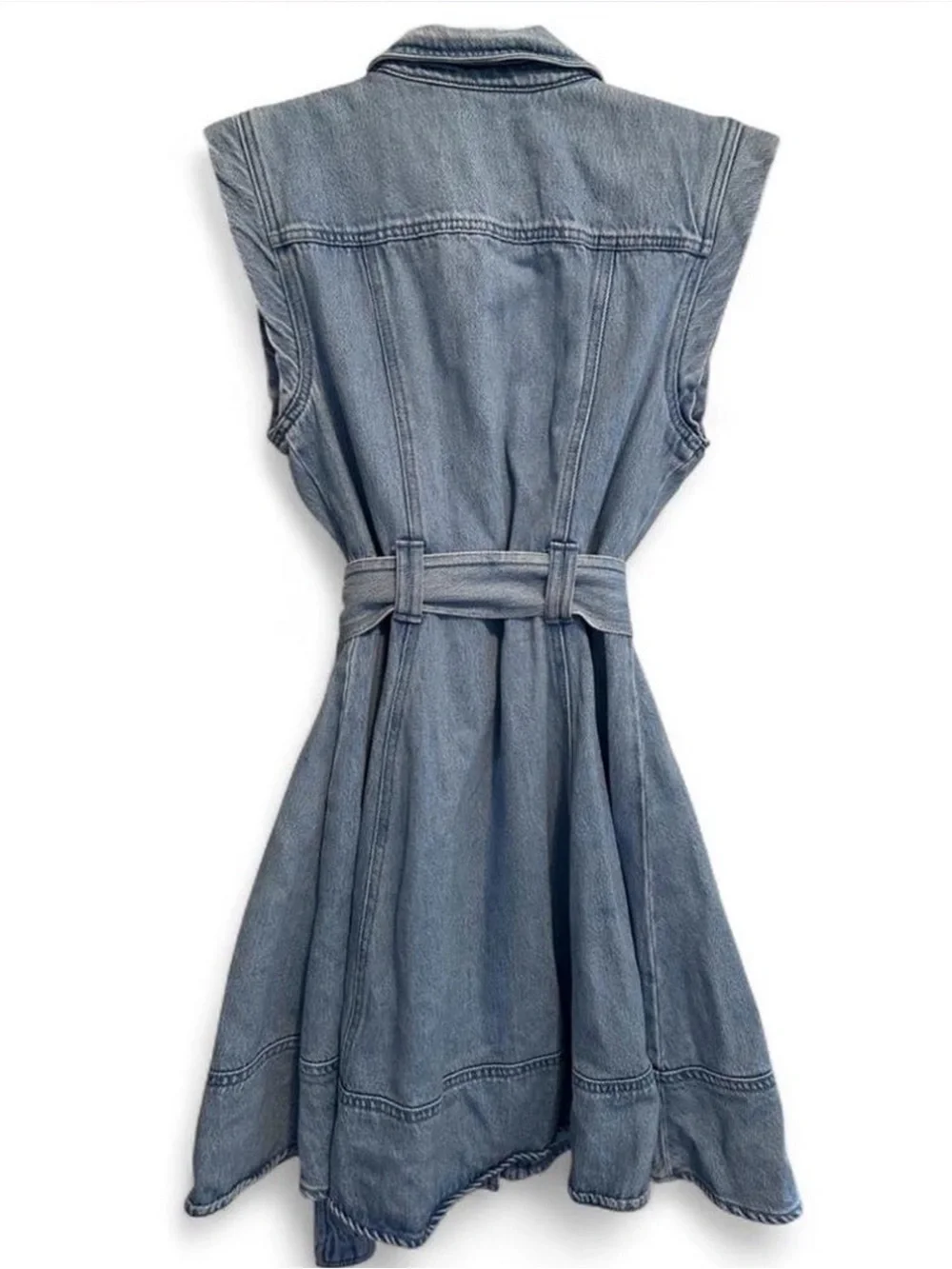 Derek Lam 10 Crosby Lya Belted
Sleeveless Denim Dress Sz 6 GUC - Picture 5 of 7